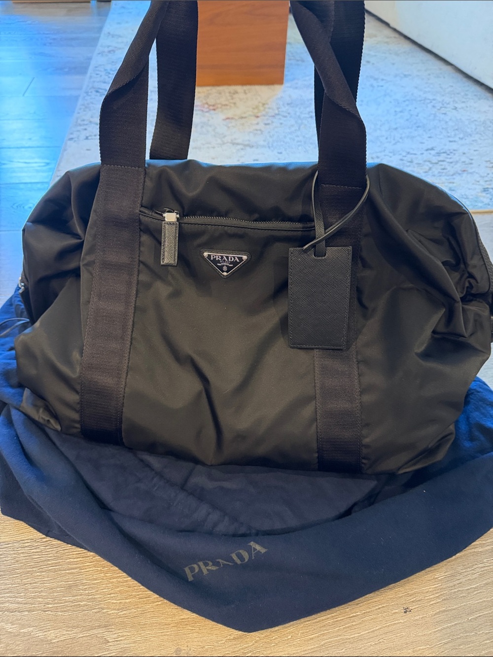 Prada Re-Nylon Saffiano Leather Duffel in Dust Bag